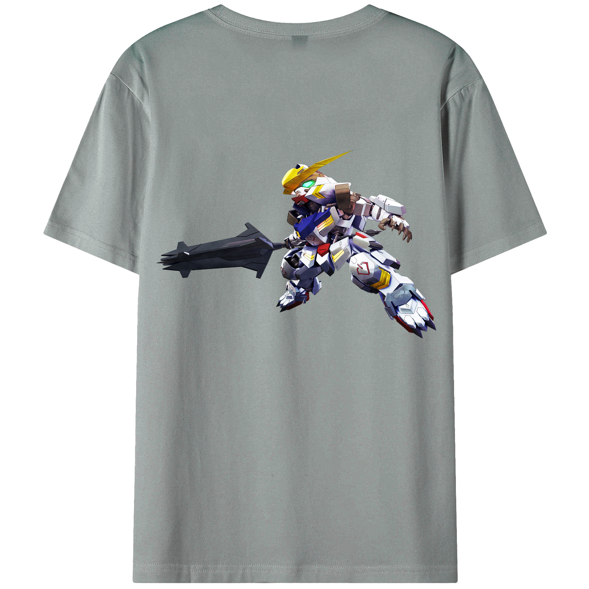 （画像用） 機動戦士ガンダム Mobile Suit Gundam 綿100％ メンズ半袖Tシャツ（バックプリント） 通気性